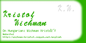 kristof wichman business card